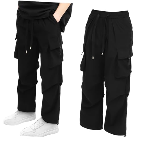 Pantalon de randonnée noir XL ample style cargo nylon léger pour le plein air
