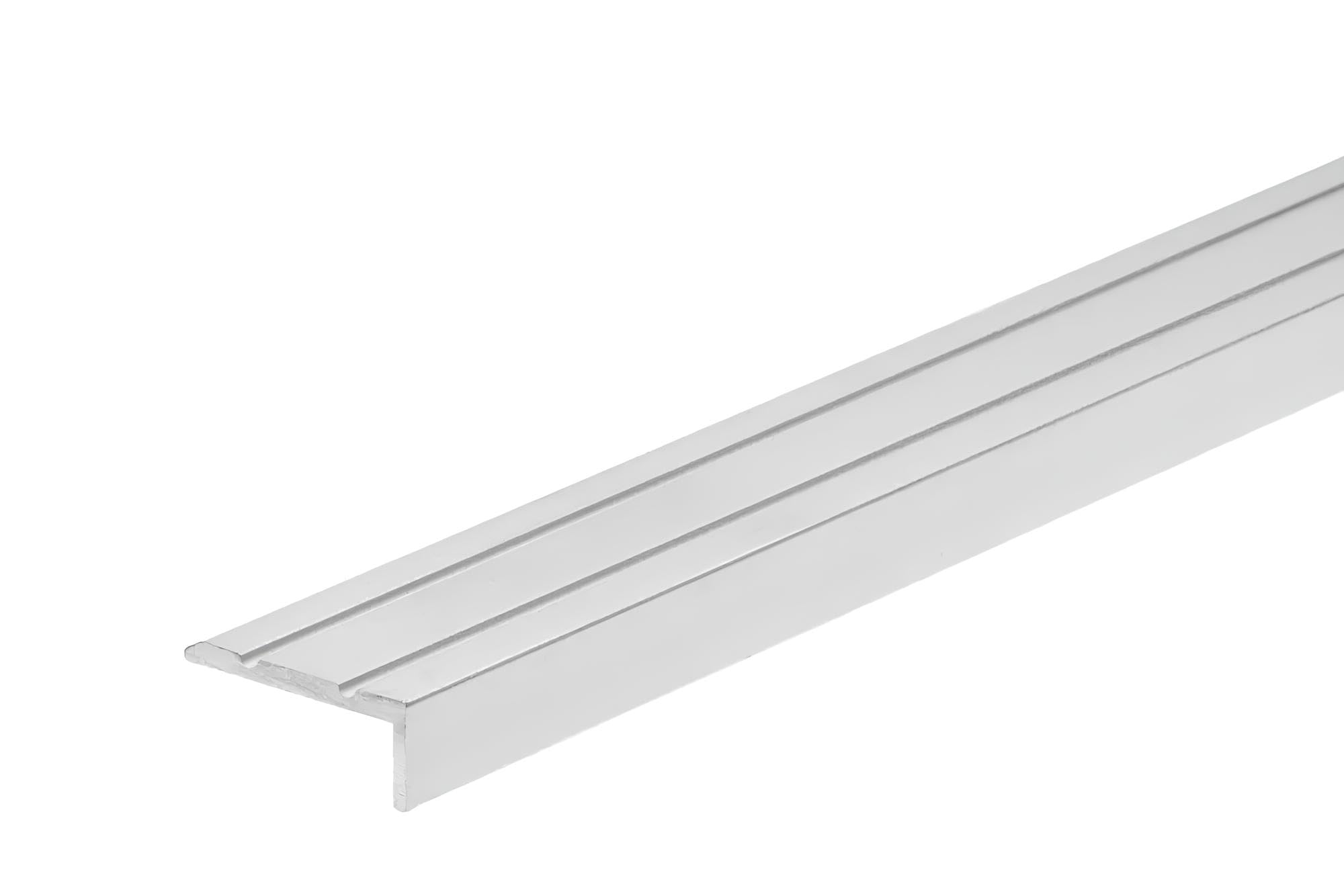 Aluminium Anti Non Slip Self Adhesive Stair Edge Nosing 25x10 mm - 1M (39.37") Rubust Trim LSW10K TMW Profiles (Silver)