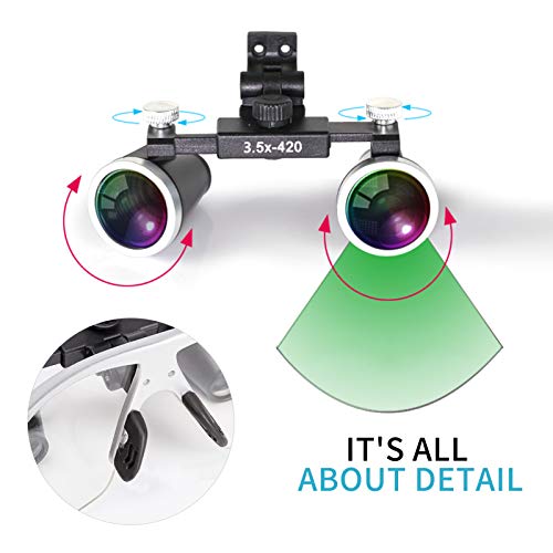 Image of Dental Binocular Loupes 3.5 x 429mm Magnifier (Blue)