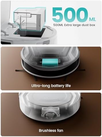 Lefant M210 Pro Robotic Vacuum, Strong Cleaning Performance, Low-Profile Design, Auto Recharge, Multiple Control Options, Timed Clean, Ideal for Pet Owners & Hard Surfaces, White - 2