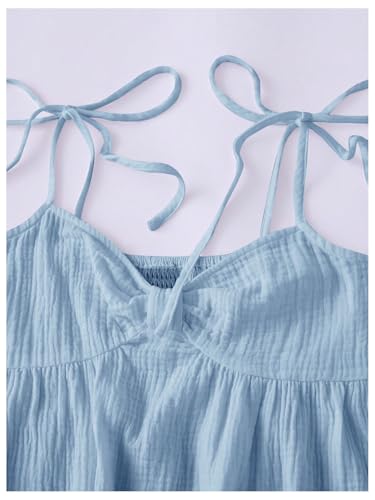 Image of SOLY HUX Women's Summer Cami Sun Dress A Line Tie Shoulder Y2k Cute Casual Short Mini Beach Babydoll Dresses