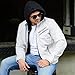Jild Casual Hooded Vintage Leather Jacket Men - Lambskin Leather Motorcycle Jacket with Removable Hood for Men’s Fashion (Hood.M-White-M)