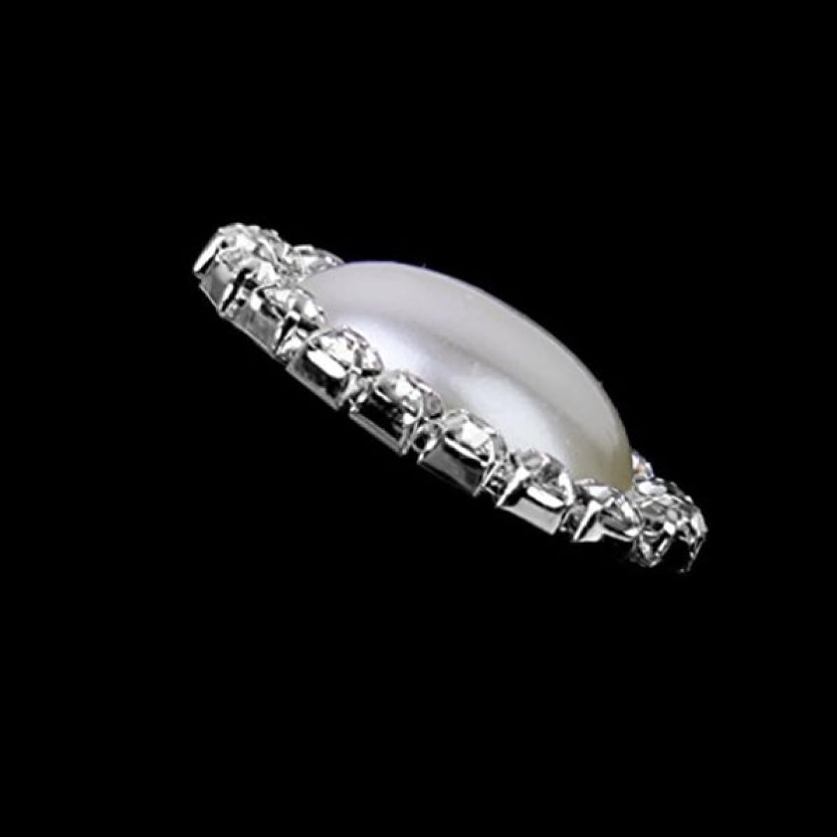 10pcs Oval Crystal Pearl Buttons for Bags and Headbands image 5