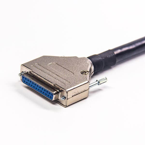 Right Angle DB25 Male Cable Male Connector to Female Connector with Metal Case 0.15M