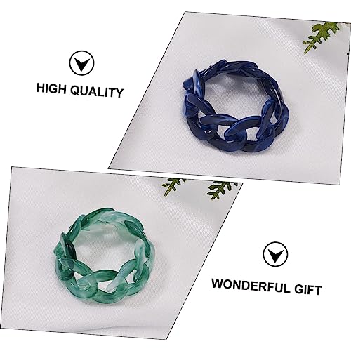 6 Stück Ring Kette aus Kunstharz Ring Schildkröte Schmuck Frauen Ring Acryl Ringe für Damen Große Ringe aus Kunstharz Sommer verpassen die Kette kalter Wind, 3.5x0.8cm, Kunstharz,