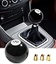 ESEWALAS 8 Ball Billiard Round Manual Gear Shift Lever Shifter Knob with 3 Adapters,Universal Gear Shift Stick Shifter Knob Lever Cover 4 5 6 Speed,Fit for Manual Car M8*1.25, M10*1.25, M10*1.5