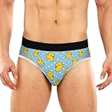 JHKKU Men's Underwear Cartoon Cute Duck Brief Soft Comfortable Print Briefs with Pouch Hip Briefs XL