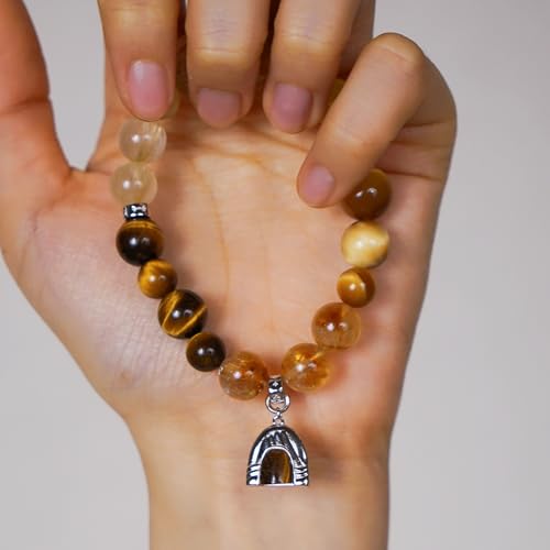 Image of Five Elements Solid 925 Sterling Silver 18K Gold /White Gold Vermeil Crystal Gemstone Beads Bracelet gift for women