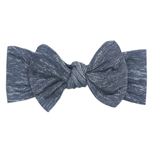 Image of Copper Pearl Baby Bows: Stylish Headbands for Baby Girls, Premium Soft and Stretchy Baby Headbands, Perfect for Newborns, Trendy Designs - Denim