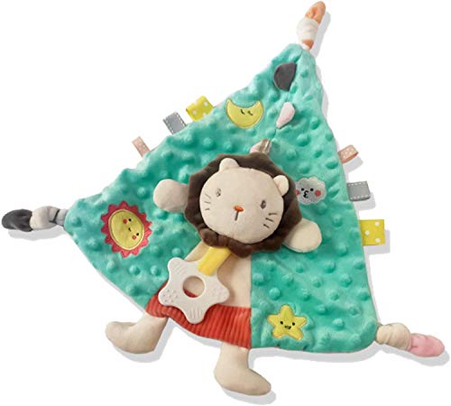 Image of Yufiova Baby Taggies Blanket - Security Blanket for Boys Girls Lion Loveys for Newborn Minky Dot Comfort Towel with Tags Snuggle Blanket Lovey Gift for Infant Toddler, Soft Comfortable