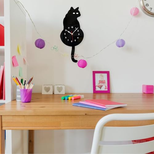 Reloj de gato vintage mecánico libre de ruidos para el dormitorio 8