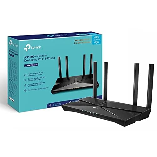 TP-Link Archer AX1800 WiFi 6 Router, Next-Gen Dual Band AX1800 Mbps Gigabit Wireless Router, Internet Booster Routers, Booster, Dual-Core CPU, Gaming Xbox-PS4-Steam-4K, WPA3 Security AX1800