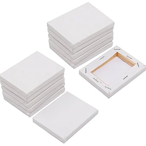 SL crafts Mini Stretched Canvas 3.5x2.75 Inch Small Blank Canvas Pack of 12 Cover