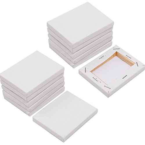 SL crafts Mini Stretched Canvas 3.5x2.75 Inch Small Blank Canvas Pack of 12