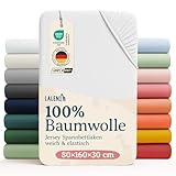 Laleni Jersey Spannbettlaken 80x160 cm Babybett 2er Set - Oeko-TEX Zertifiziertes Hausbett Bezug - Kinder Bettwäsche 100% Baumwolle - Baby Spannbettlaken in Weiß