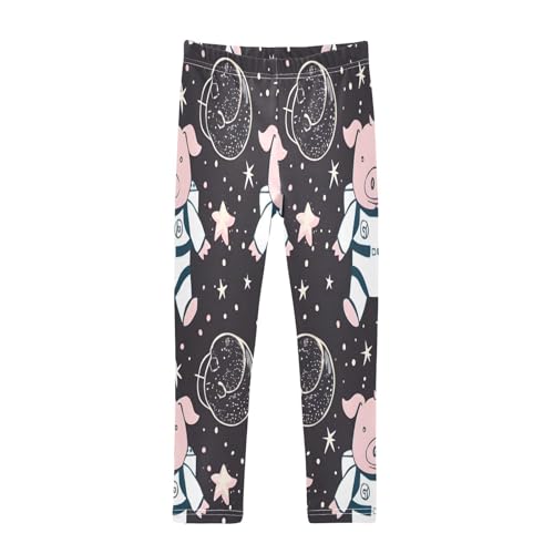 Toddler Girls Leggings Printed Yoga Pants Leggings Cartoons Astronauts Pigs for Kids