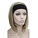Lydell Short Straight Bob Headband Wig 3/4 wig short half Synthetic hair wig (H16/613 Blonde with Highlights)