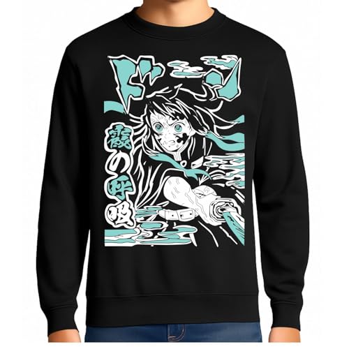 the Fan Tee Sudadera Adulto Sin Capucha de Hombre Dibujos Animados Demon Cazadores de Demonios, técnicas de respiración, Silencio del Agua, Danza del Dios del Fuego 012 M