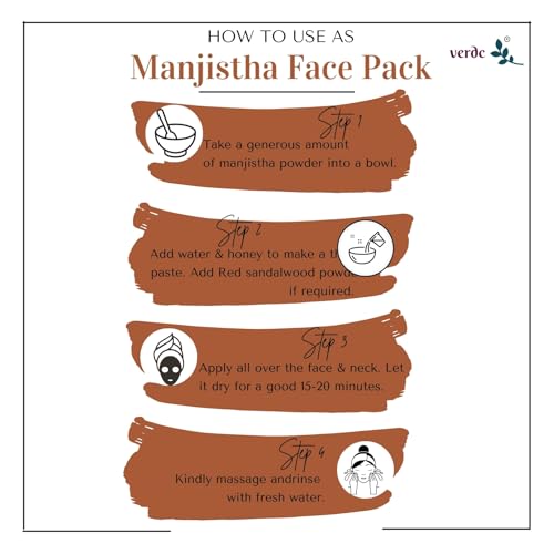 Image of 100% Pure & Natural Manjistha Powder for Face /Hair /Skin - Facepack for Clean and Glowing Skin - (100 GM)