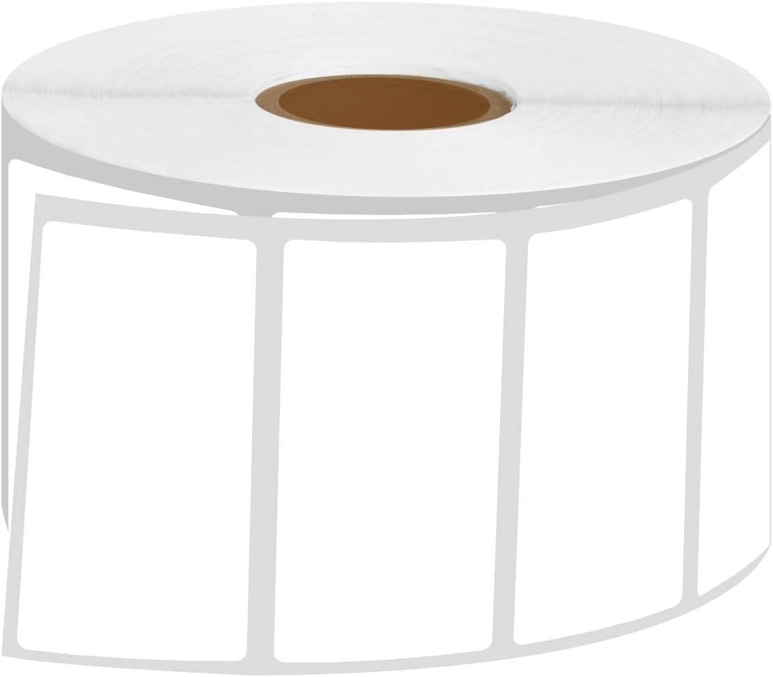 2 Rolls 2" x 1"(1500 Lables per Roll) Die-Cut File Folder Labels Compatible for Brother RD-S05U1 White Paper Labels Use with TD/RJ Zebra and Rollo Printers