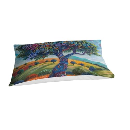Parure de lit Arbre de Vie sans repassage housse couette microfibre anti-plis single 135x200
