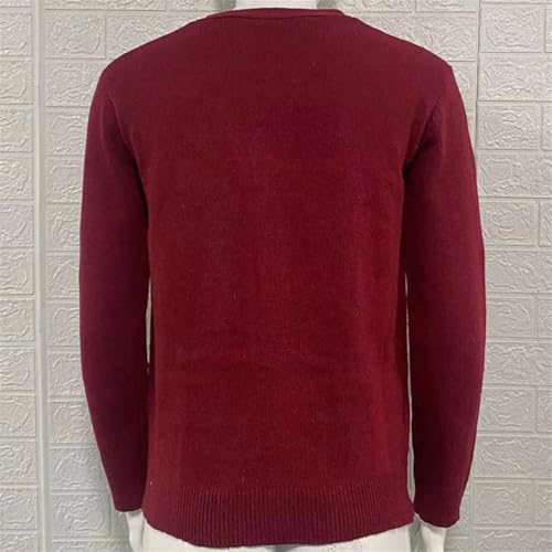 TdvcpmkkMen's V-Neck Single Breasted Vintage Sweater Casual Knitted Cardigan Casual Home Sweater3