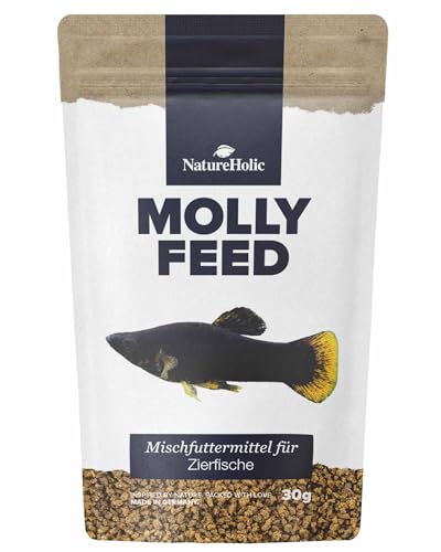 NatureHolic MollyFeed Softgranulat | Fischfutter Aquarium | hochwertiges Hauptfutter für Zierfische | Stärkung des Immunsystems & der Farbintensität | Ideal für Mollys und Co. | 30 g