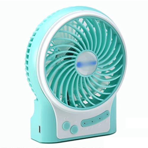 Handig Bureauventilator,USB Mini-fan, kleine maar krachtige, draagbare rustige 3 snelheden wind desktop fan, thuis slaapkamer auto school koelventilator Schattig (Color : Blue)