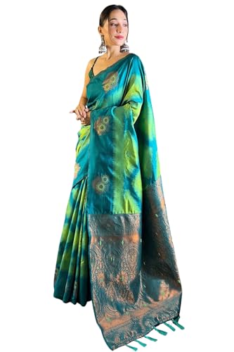 Image of SGF11 Women's Kanjivaram Pure Soft Silk Saree With Unstitched Blouse Piece