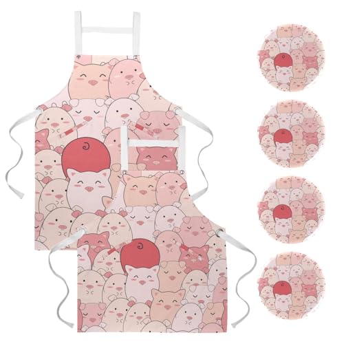 Tablier de cuisine pour pâtisserie et nettoyage lot de 2 tabliers multicolores