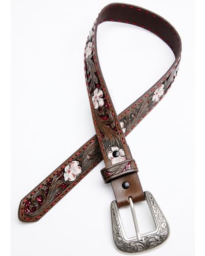 Shyanne Girls' Tooled Floral Glitter Underlay Belt - Shyf19bt11062