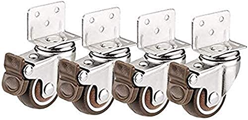 4 Roulettes pivotantes type L de 1,25 pouce avec frein pour meuble