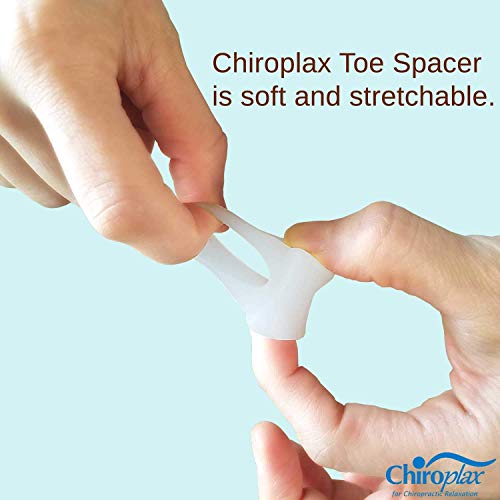 Chiroplax Gel Toe Spacers Separators Corrector Bunion Relief Overlapping Hammer Toe Straightener Spreader Hallux Valgus Splint, 6 Pack (Size Regular, White) #TOP4