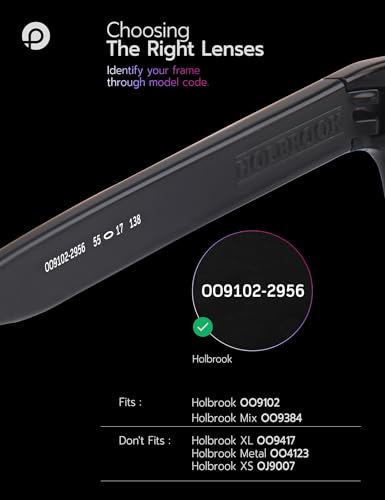 Image of Replacement Lenses for Oakley Holbrook OO9102 Sunglass - Precision Fit, UV Block & Impact Resistant