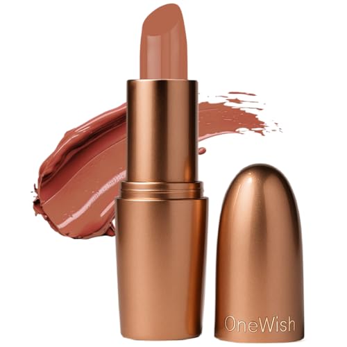 Image of One Wish Creamy Matte Lipstick Long Lasting for Women - Latte Love Shade 06 | Full Coverage | Creamy Formula | No Flaky Lips | No Dryness | Vitamin E, Almond Oil & Shea Butter for Moisturising Lip | 8 Hrs Lasting | Smooth Finish | 3.8 gm