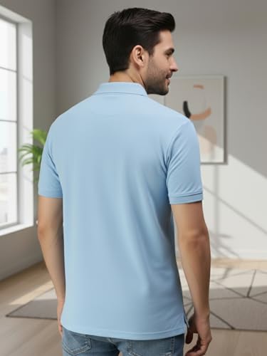 Image of Lux Cozi Men's Cotton Solid Polo Tshirt | Collar Tshirts | Half Sleeves | Stylish & Premium All Day Wear | Pack of 1