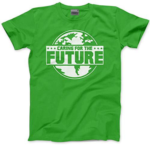 HotScamp Caring for The Future Environment Planet Earth Climate Change Kids T-Shirt - Green