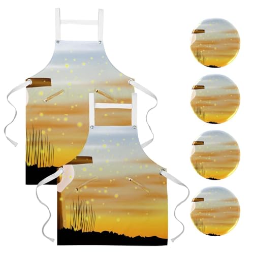 Tablier de cuisine pour pâtisserie et nettoyage de la maison en lot de 2