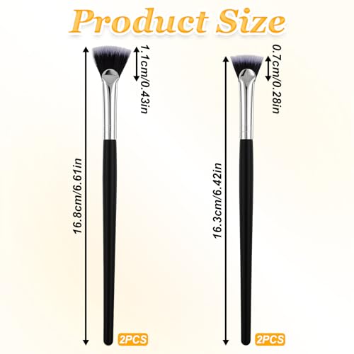 4Pcs Mascara Fan Brush Eyelash Brush Scalloped Eyebrow Comb Separator Eye Lashes Makeup Tools Makeup Eyelash Multifunctional Fan Shaped Mascara Brushes with Soft Bristles for Upper Lower Eye Lash