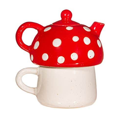 Set de té individual de hongo rojo Sass & Belle, el regalo original para amantes del té