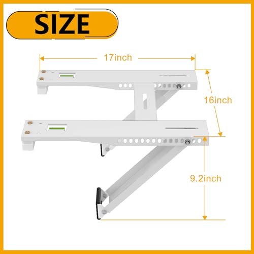 LBG Products Window Air Conditioner Bracket,Heavy Duty AC Support with 2 Arms,Up to 200lbs,Fit 5,000-22,000 BTU AC Units,Easy to Assemble Window AC Brackets