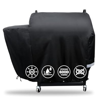 QuliMetal Grill Cover for Rec Tec RT-590, Recteq Deck Boss 590 Wood Pellet Grill - Heavy Duty Waterproof Fade Resistant Outdoor Smoker Cover with Elastic Drawstring for Recteq RT-590 Grill Accessories