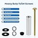 Universal Solid Brass Toilet Seat Screws 2 pcs Metal Toilet Seat Bolts, Heavy Duty Toilet Repair Screw Replacement with Extra Long Stainless Steel Downlock Nuts, Rubber Gaskets, Easy to Install