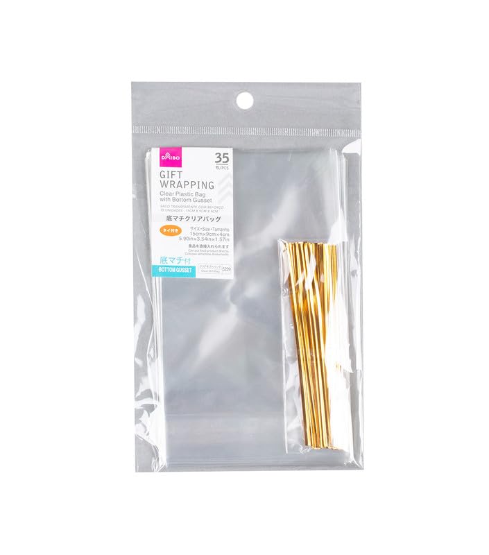 35-Piece Clear Plastic Bag With Bottom Gusset (15 X 9 X 4 Cm)