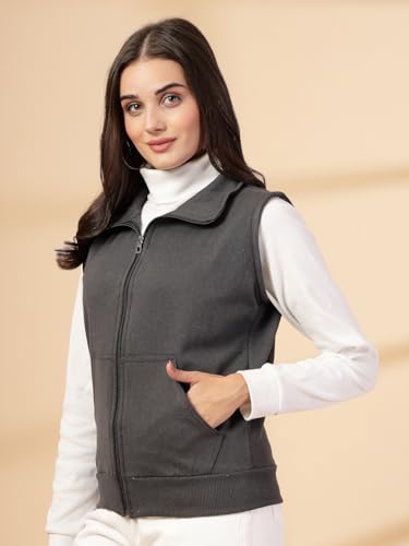 Image of UZARUS Women's Half Sleeves Cotton Fleece Premium Jacket