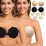 sujetador adhesivo push up con cordones 💖Invisible: nuestro sujetador de silicona no tiene tirantes y es muy suave. El diseño de microborde y la silicona adhesiva de color nude lo hacen invisible y sin costuras debajo de la ropa de una manera cómoda y natural, y le brindan una mejor experiencia. Nadie notaría que llevas nuestro sujetador sin tirantes.