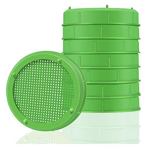 Picowe Plastic Sprouting Lids, Sprouting Jar Strainer Lid, for 86mm Wide Mouth Mason Jars, Canning Jars, Suit for Grow Bean Sprouts, Alfalfa, Salad Sprouts(8 Pack,Green) Cover