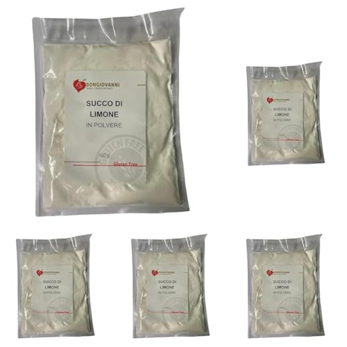 Bongiovanni Bontà Naturali Limón en polvo (Jugo), 100 g (Paquete de 5)