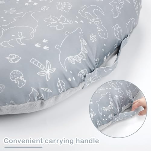 Image of Newborn Lounger Cover, Soft Comfortable Baby Lounger Cover, 1 Pack Reversible Removable Slipover for Infant Lounger Pillow, Dinosaur (Lounger not Included)