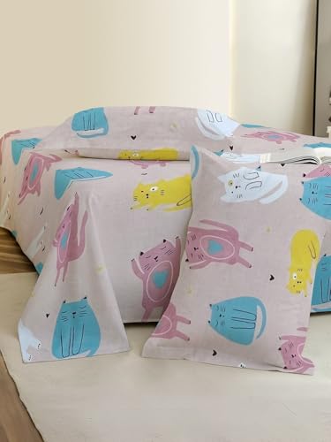 Image of Weave & Decor Cotton Feel Kids Bedsheet Double Bed 90x90 inches, Soft Fabric, Includes 2 Pillow Covers 20x30 inches